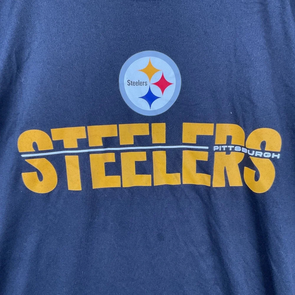 Nike Pittsburgh Steelers T-Shirt Mens Large Black Dri-FIT Graphic Tee